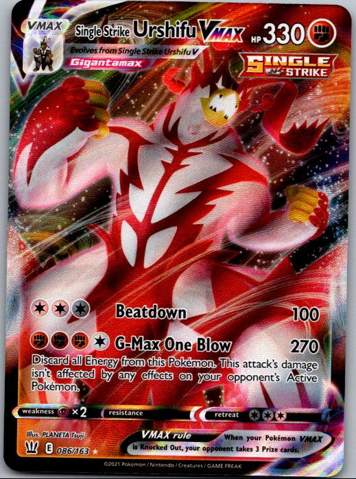 Single Strike Urshifu VMAX Ultra Rare SWSH05: Battle Styles 086/163 NM