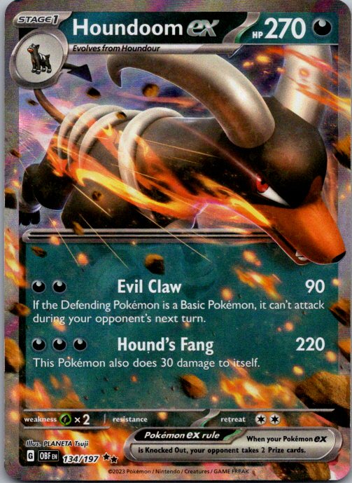 Houndoom ex Double Rare SV03: Obsidian Flames 134/197 NM