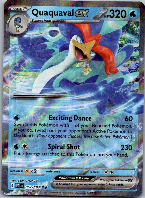 Quaquaval ex Double Rare SV02: Paldea Evolved 052/193 NM