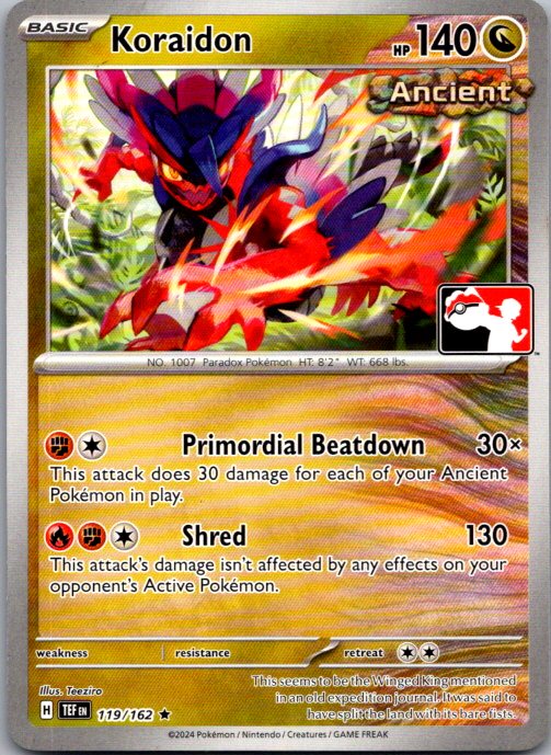 Koraidon Rare Prize Pack Series Cards 119/162 NM