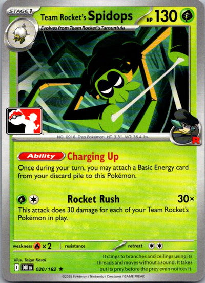 Team Rocket's Spidops - Rare Prize Pack Series Cards 020/182 NM