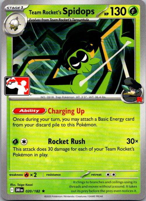 Team Rocket's Spidops - Rare Prize Pack Series Cards 020/182 NM