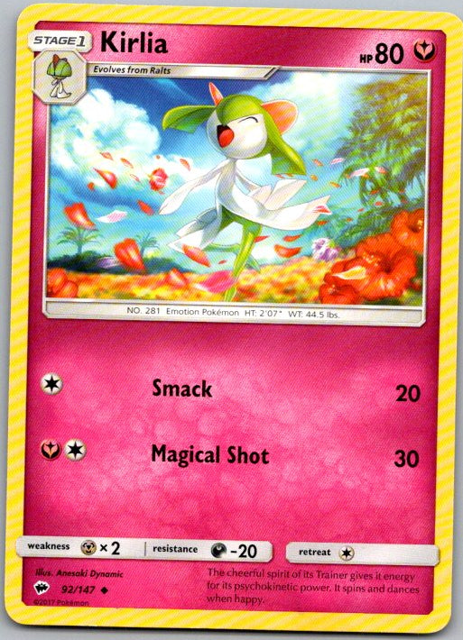 Kirlia Uncommon SM - Burning Shadows 92/147 NM