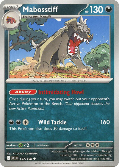 Mabosstiff - 137/198 Uncommon SV01: Scarlet & Violet Base Set 137/198 NM