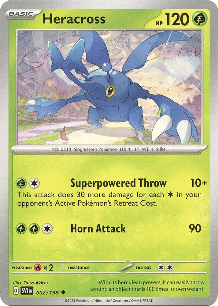 Heracross Uncommon SV01: Scarlet & Violet Base Set 002/198 NM