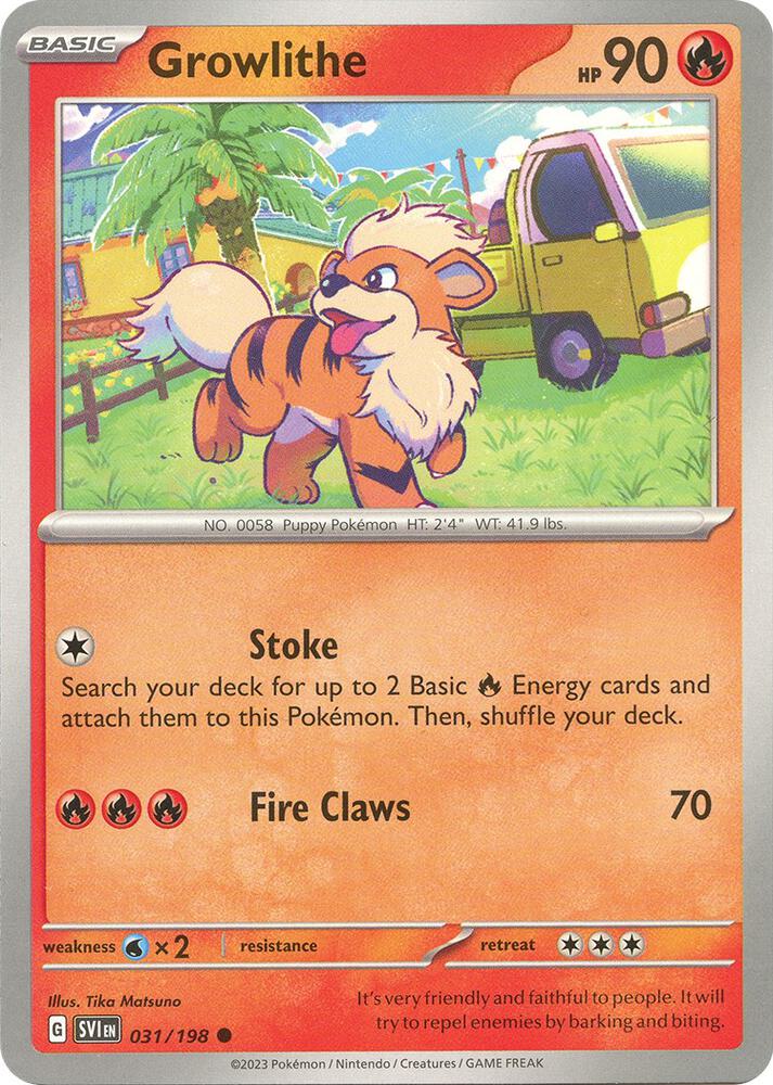Growlithe - 031/198 Common SV01: Scarlet & Violet Base Set 031/198 NM