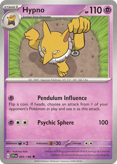 Hypno Uncommon SV01: Scarlet & Violet Base Set 083/198 NM