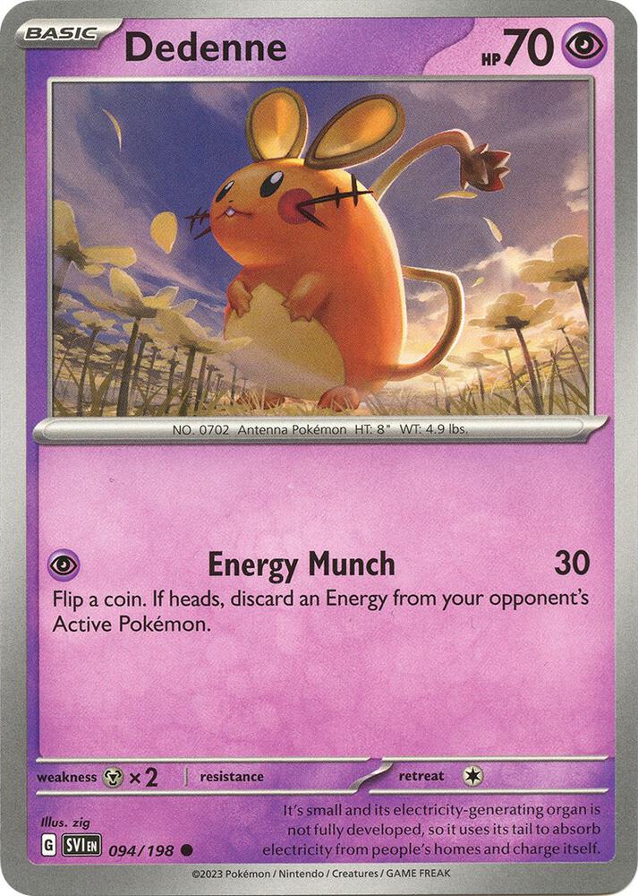 Dedenne - 094/198 Common SV01: Scarlet & Violet Base Set 094/198 NM