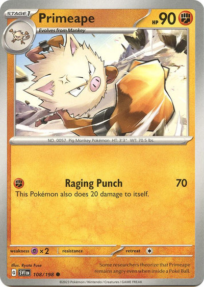 Primeape Common SV01: Scarlet & Violet Base Set 108/198 NM
