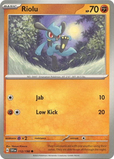 Riolu - 112/198 Common SV01: Scarlet & Violet Base Set 112/198 NM