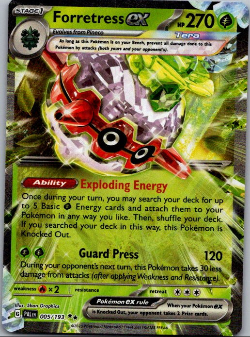 Forretress ex - Double Rare SV02: Paldea Evolved 005/193 NM