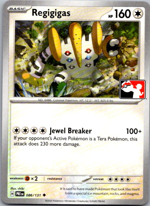 Regigigas Uncommon Prize Pack Series Cards 086/131 NM