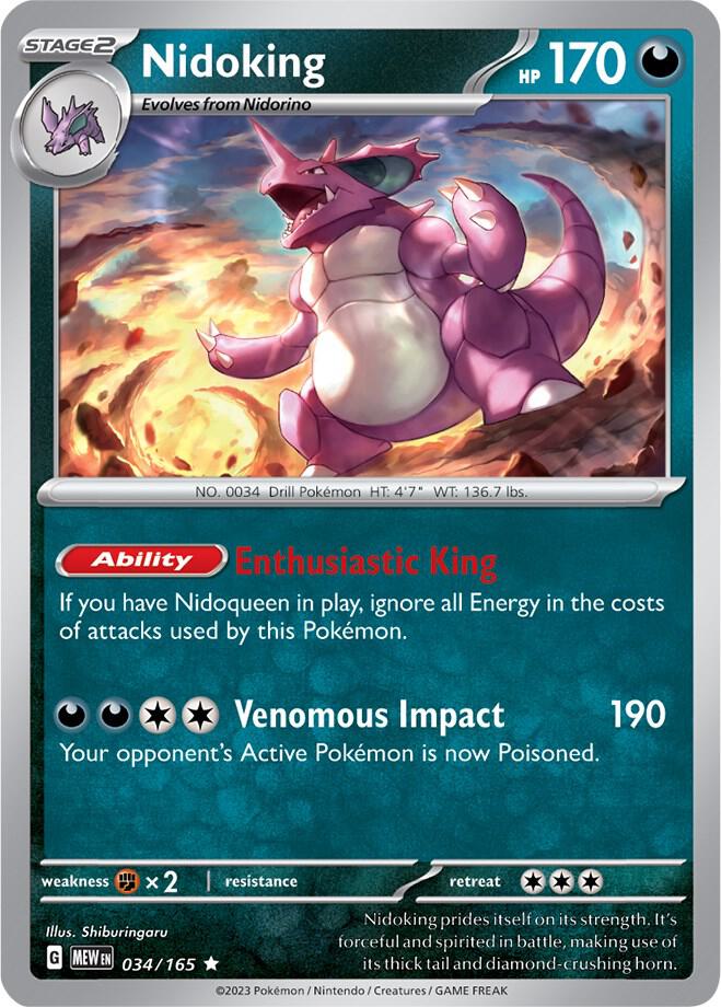 Nidoking - 034/165 Rare SV: Scarlet & Violet 151 034/165 NM