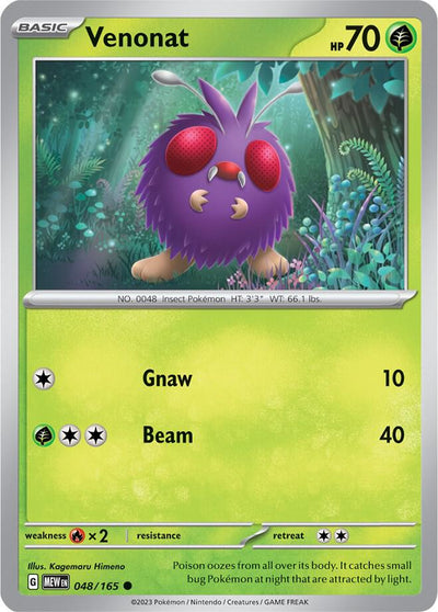 Venonat Common SV: Scarlet & Violet 151 048/165 NM