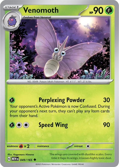 Venomoth Uncommon SV: Scarlet & Violet 151 049/165 NM