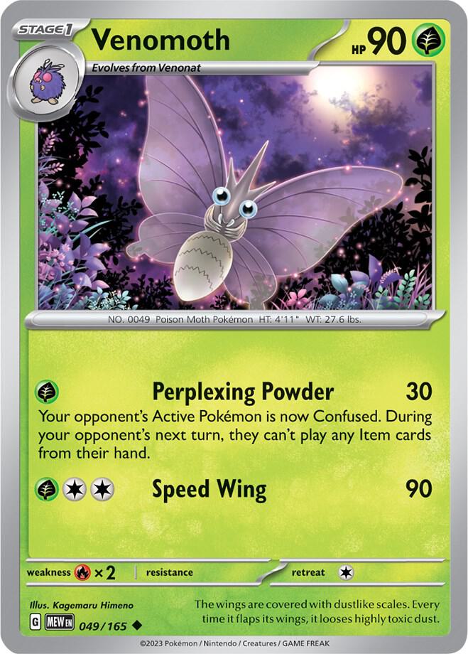 Venomoth Uncommon SV: Scarlet & Violet 151 049/165 NM