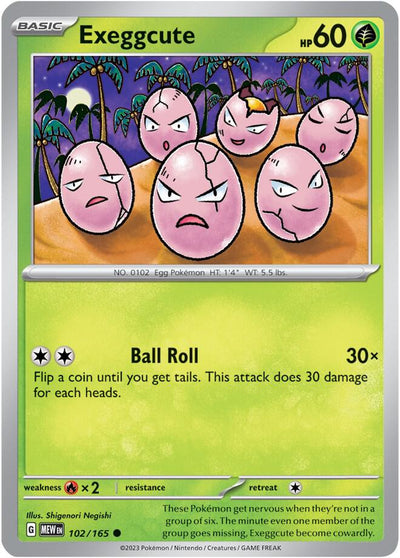 Exeggcute Common SV: Scarlet & Violet 151 102/165 NM