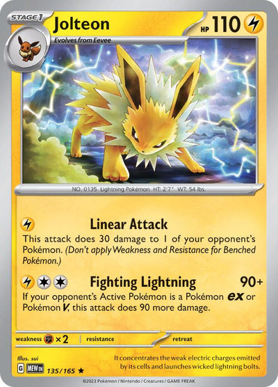 Jolteon Rare SV: Scarlet & Violet 151 135/165 NM