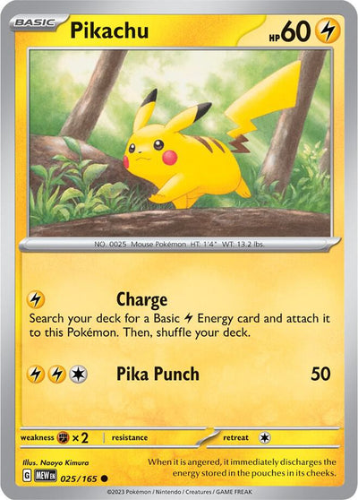 Pikachu - 025/165 Common SV: Scarlet & Violet 151 025/165 NM