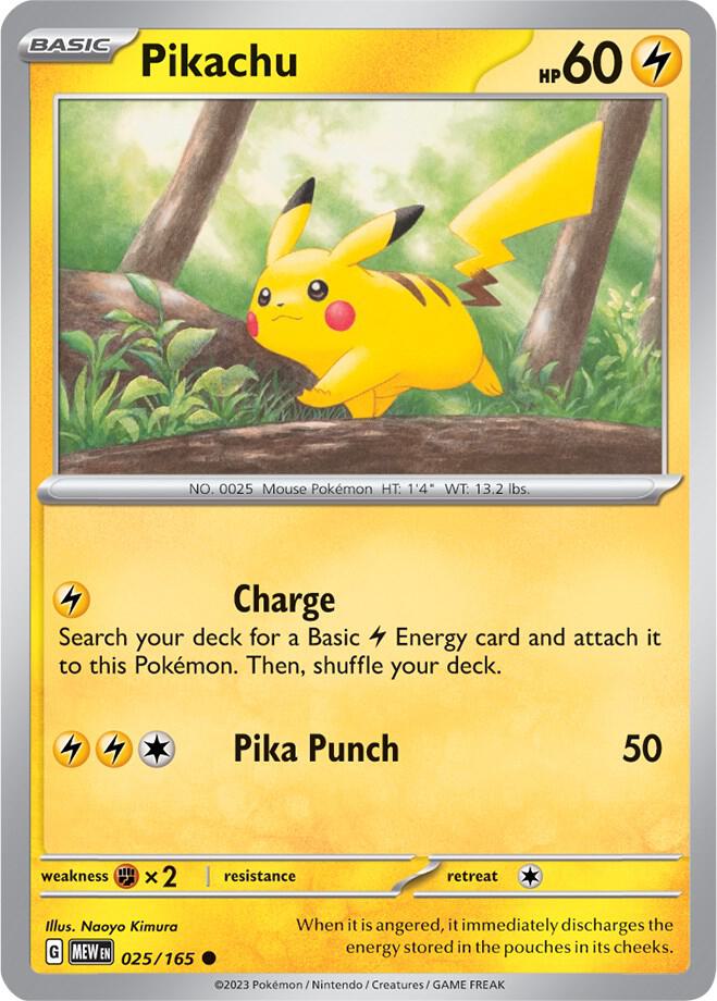 Pikachu - 025/165 Common SV: Scarlet & Violet 151 025/165 NM