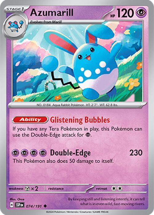 Azumarill Uncommon SV08: Surging Sparks 074/191 NM