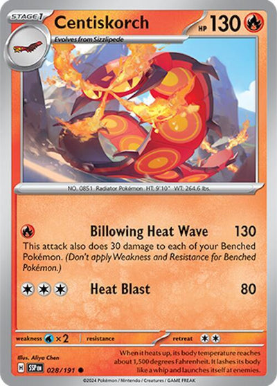 Centiskorch Common SV08: Surging Sparks 028/191 NM