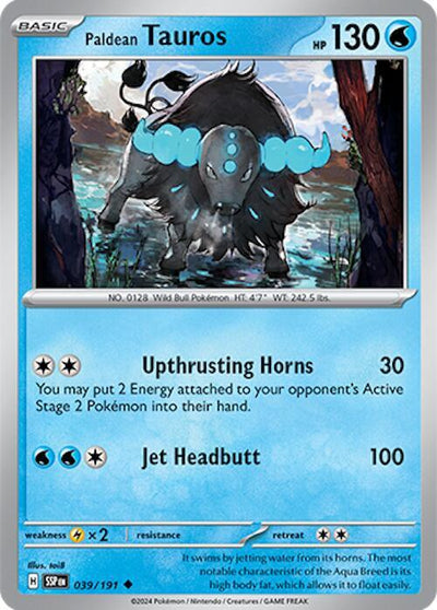 Paldean Tauros - 039/191 Uncommon SV08: Surging Sparks 039/191 NM