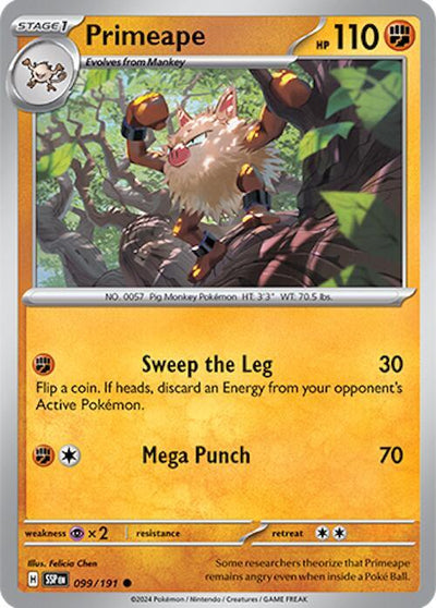 Primeape Common SV08: Surging Sparks 099/191 NM