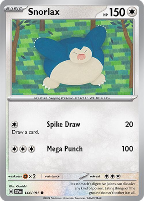 Snorlax Common SV08: Surging Sparks 144/191 NM
