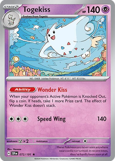 Togekiss Rare SV08: Surging Sparks 072/191 NM