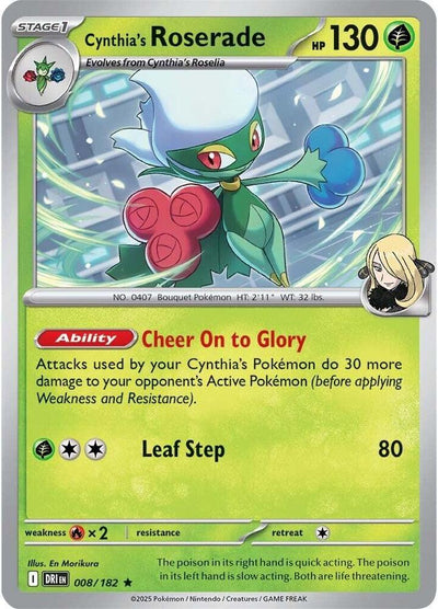 Cynthia's Roserade 008/182 Rare SV10: Destined Rivals NM