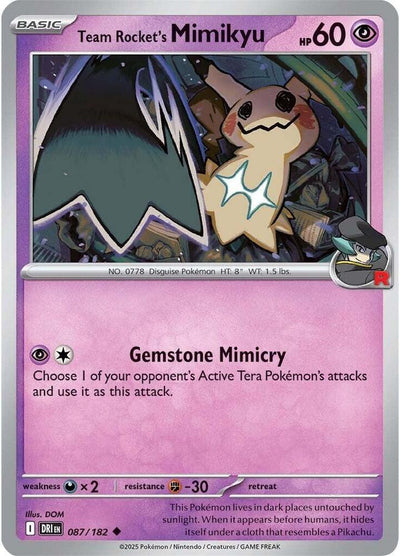 Team Rocket's Mimikyu 087/182 Uncommon SV10: Destined Rivals NM