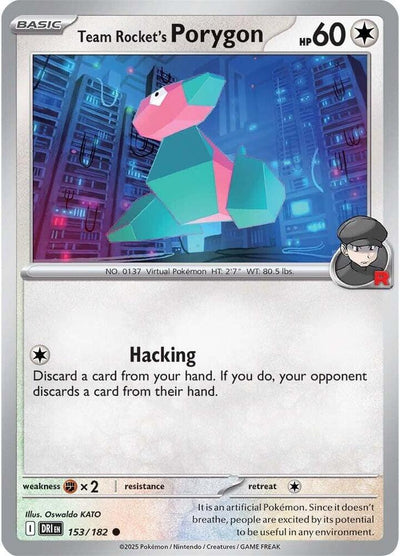 Team Rocket's Porygon 153/182 Common SV10: Destined Rivals NM