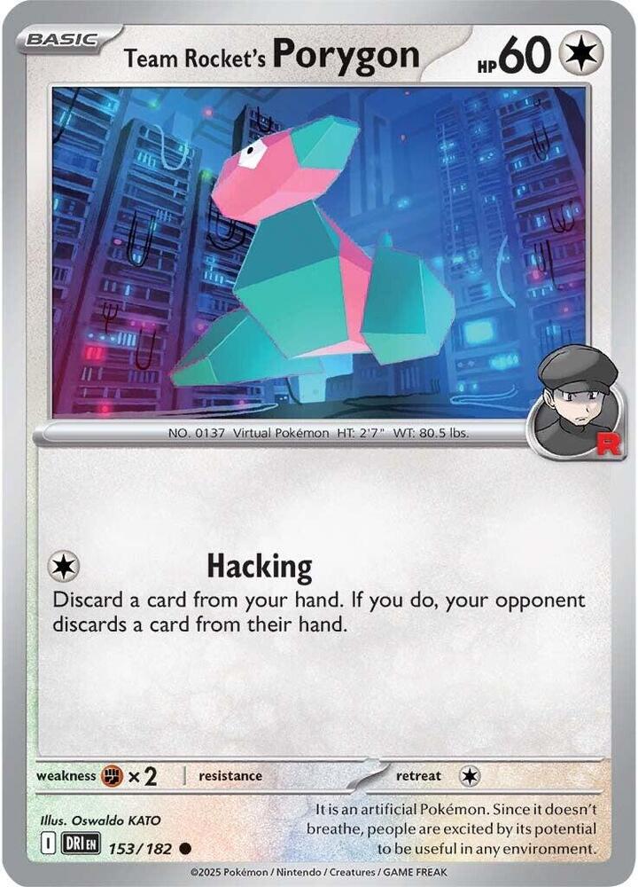 Team Rocket's Porygon 153/182 Common SV10: Destined Rivals NM