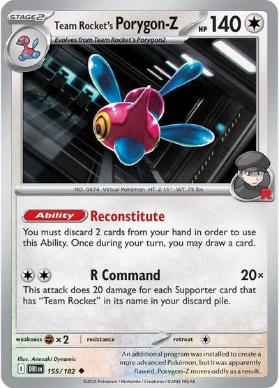 Team Rocket's Porygon-Z 155/182 Uncommon SV10: Destined Rivals NM