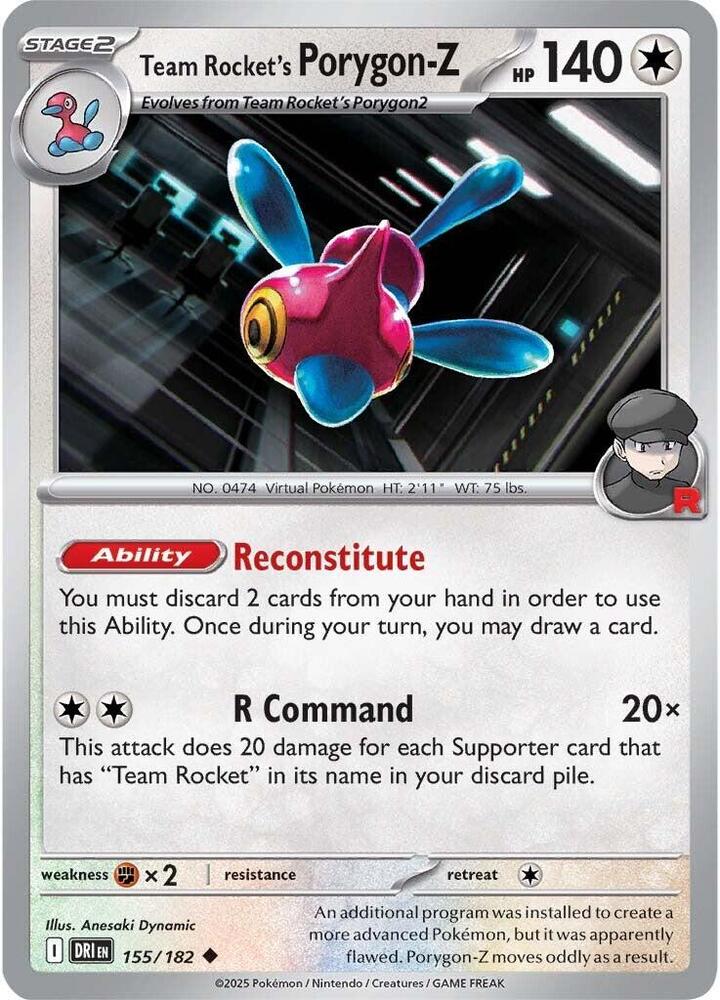 Team Rocket's Porygon-Z 155/182 Uncommon SV10: Destined Rivals NM