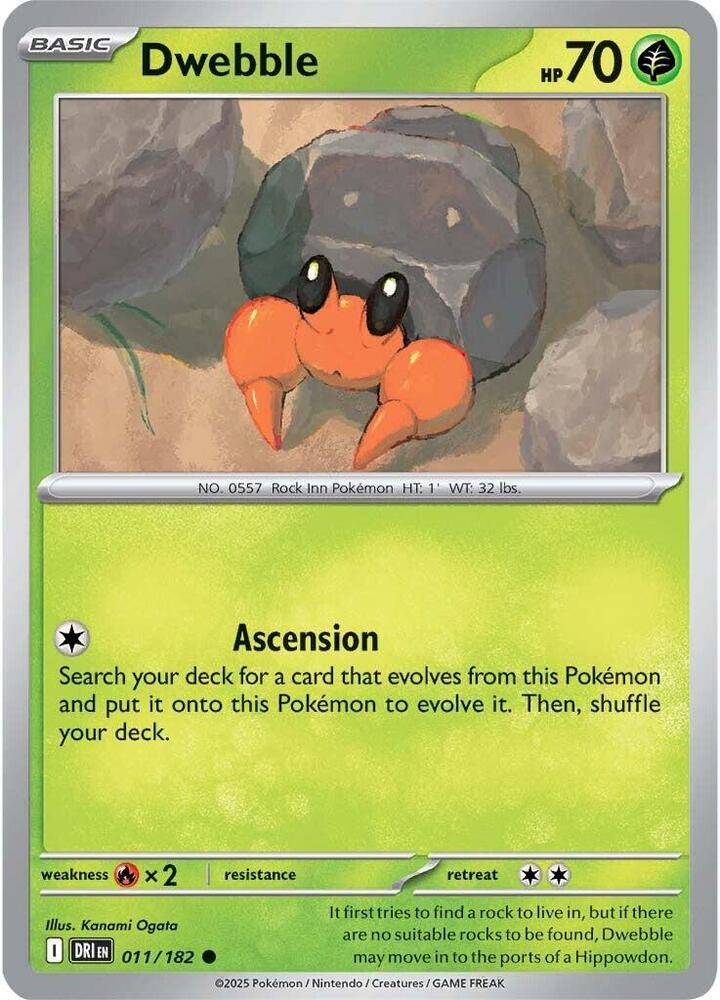 Dwebble 011/182 Common SV10: Destined Rivals NM