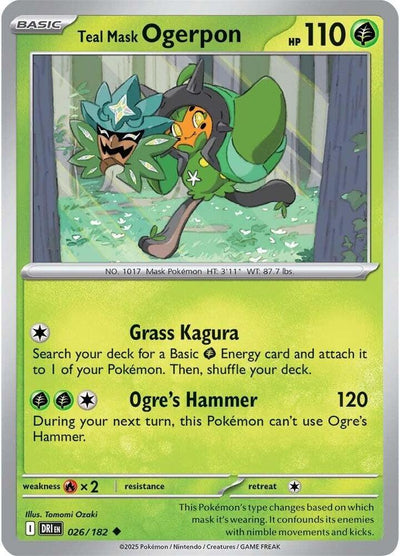 Teal Mask Ogerpon 026/182 Uncommon SV10: Destined Rivals NM