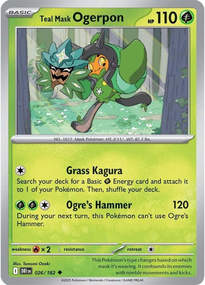 Teal Mask Ogerpon 026/182 Uncommon SV10: Destined Rivals NM