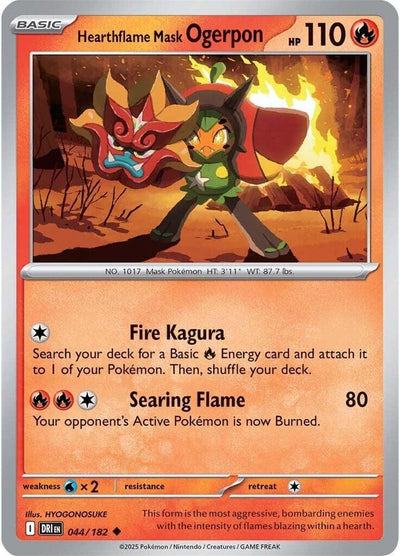 Hearthflame Mask Ogerpon 044/182 Uncommon SV10: Destined Rivals NM