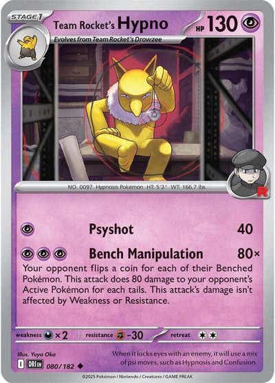 Team Rocket's Hypno 080/182 Uncommon SV10: Destined Rivals NM
