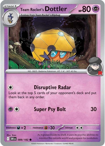 Team Rocket's Dottler 088/182 Common SV10: Destined Rivals NM