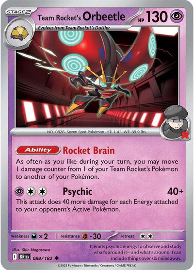 Team Rocket's Orbeetle - 089/182 089/182 Uncommon SV10: Destined Rivals NM