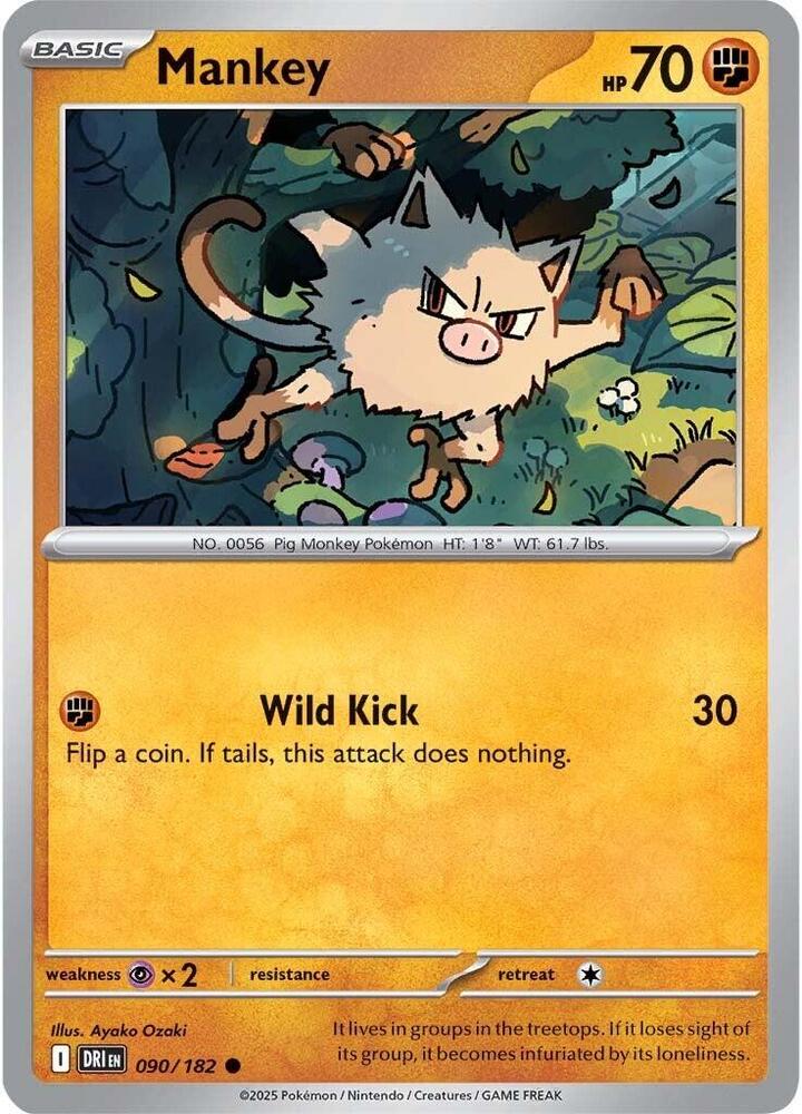 Mankey 090/182 Common SV10: Destined Rivals NM