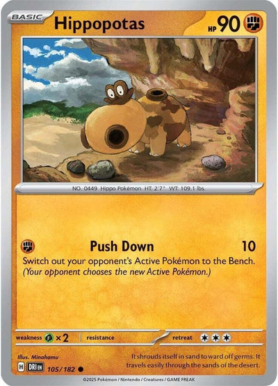 Hippopotas 105/182 Common SV10: Destined Rivals NM