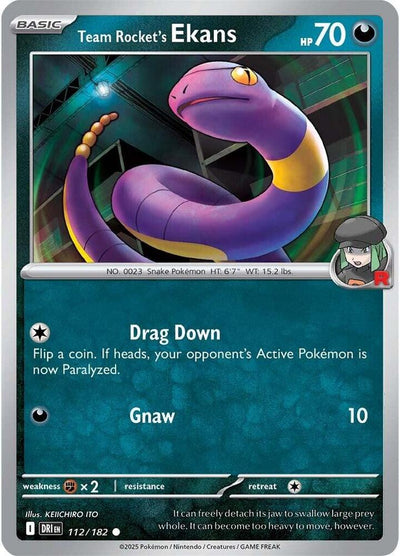 Team Rocket's Ekans 112/182 Common SV10: Destined Rivals NM