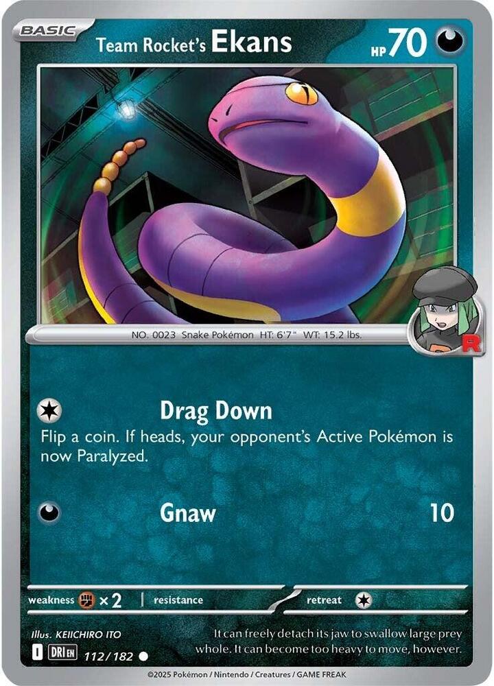 Team Rocket's Ekans 112/182 Common SV10: Destined Rivals NM