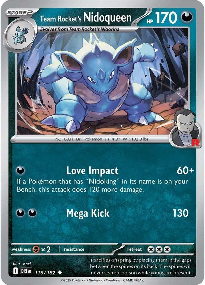 Team Rocket's Nidoqueen 116/182 Uncommon SV10: Destined Rivals NM