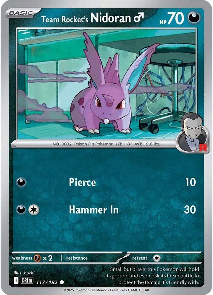 Team Rocket's Nidoran M 117/182 Common SV10: Destined Rivals NM