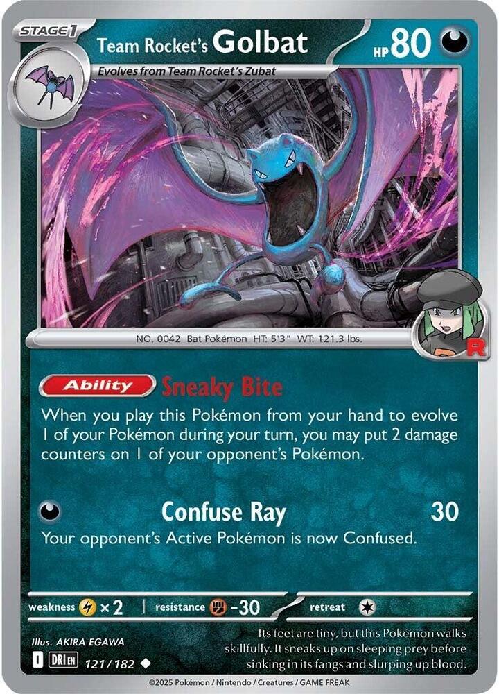 Team Rocket's Golbat 121/182 Uncommon SV10: Destined Rivals NM
